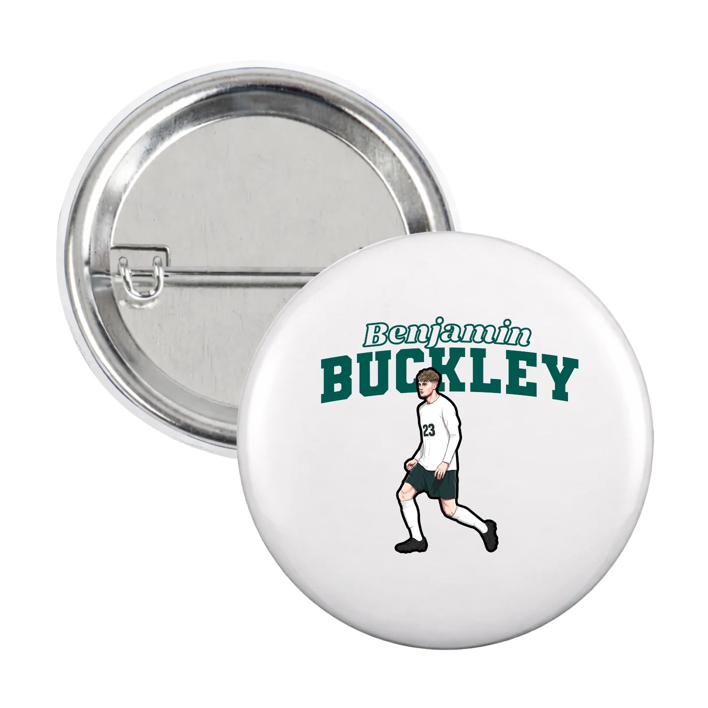 Game Day Button — Name Arch in White