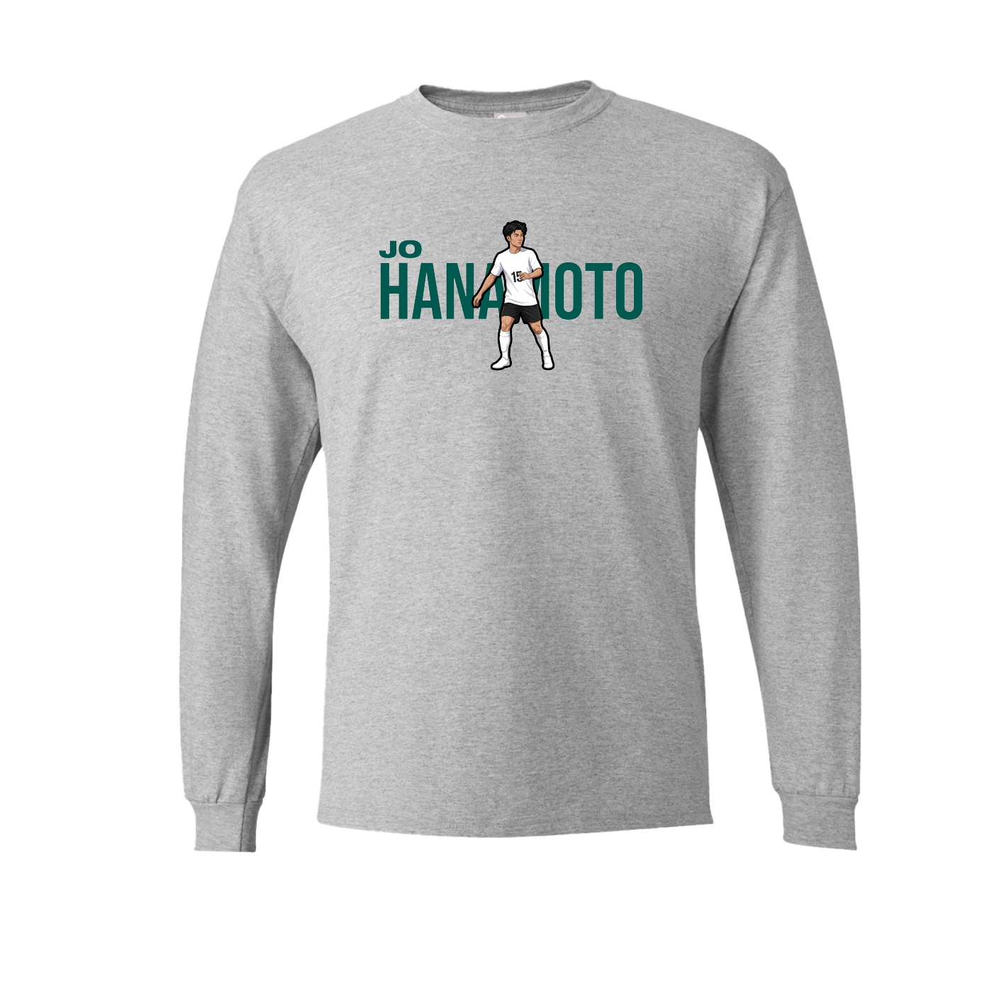 Long Sleeve Tee — Player Name in Grey