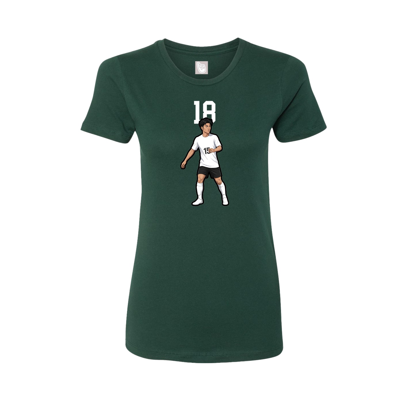 Fitted Women's Tee — Number Top in Green