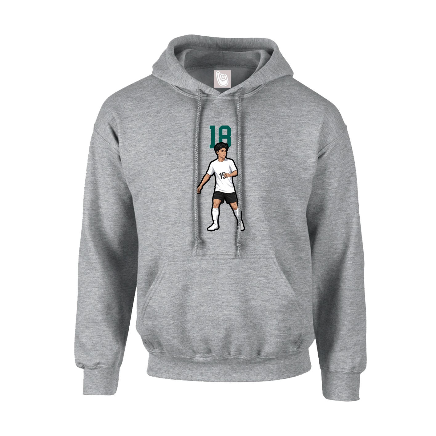Youth Hoodie — Number Top in Grey