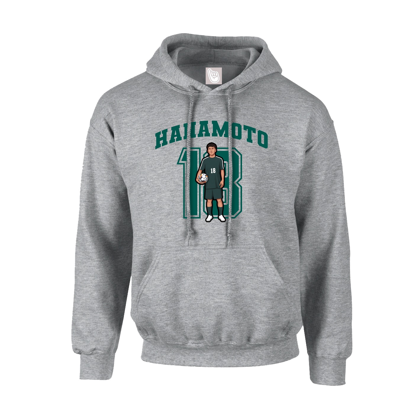 Youth Hoodie — Number in Grey