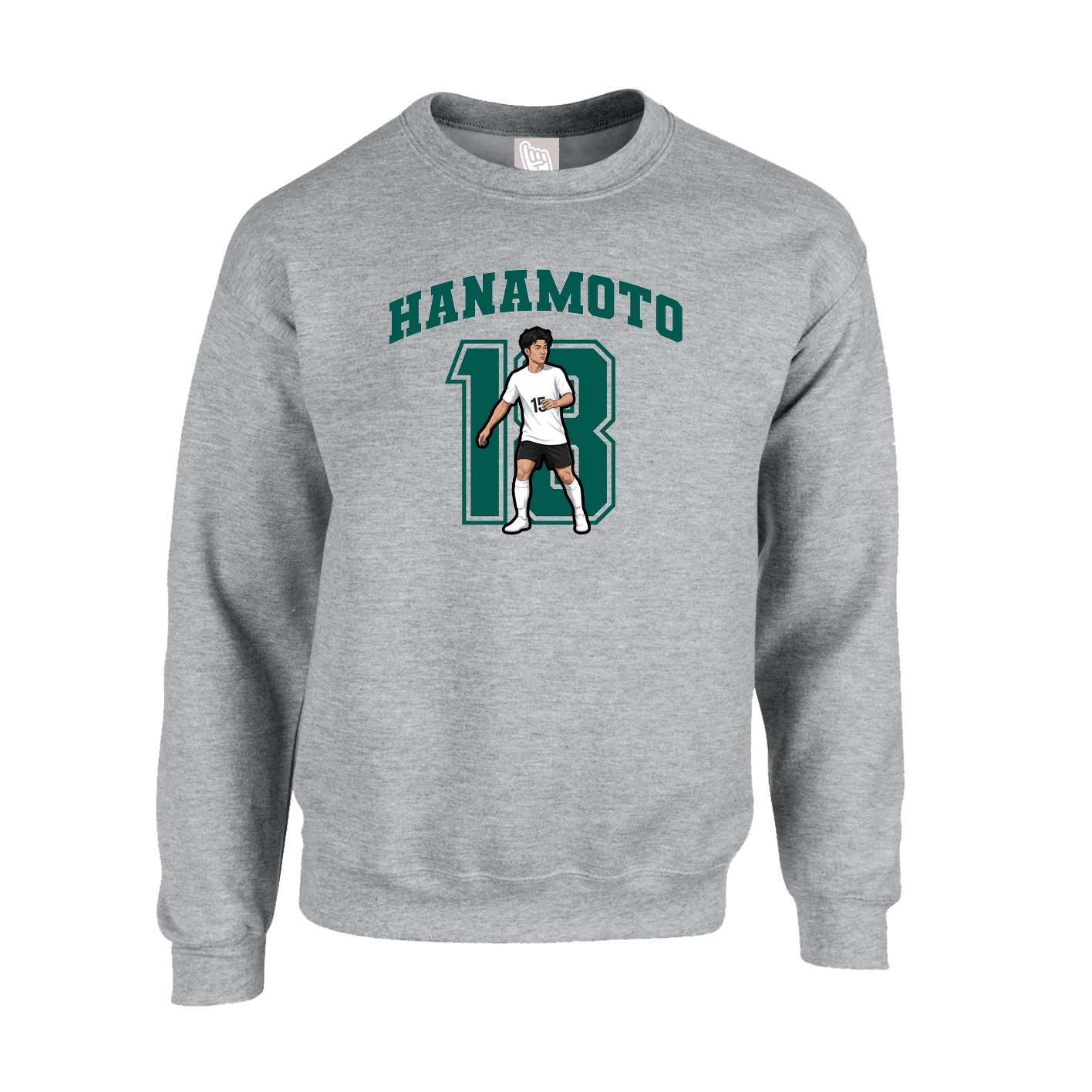 Fleece Crew — Number in Grey