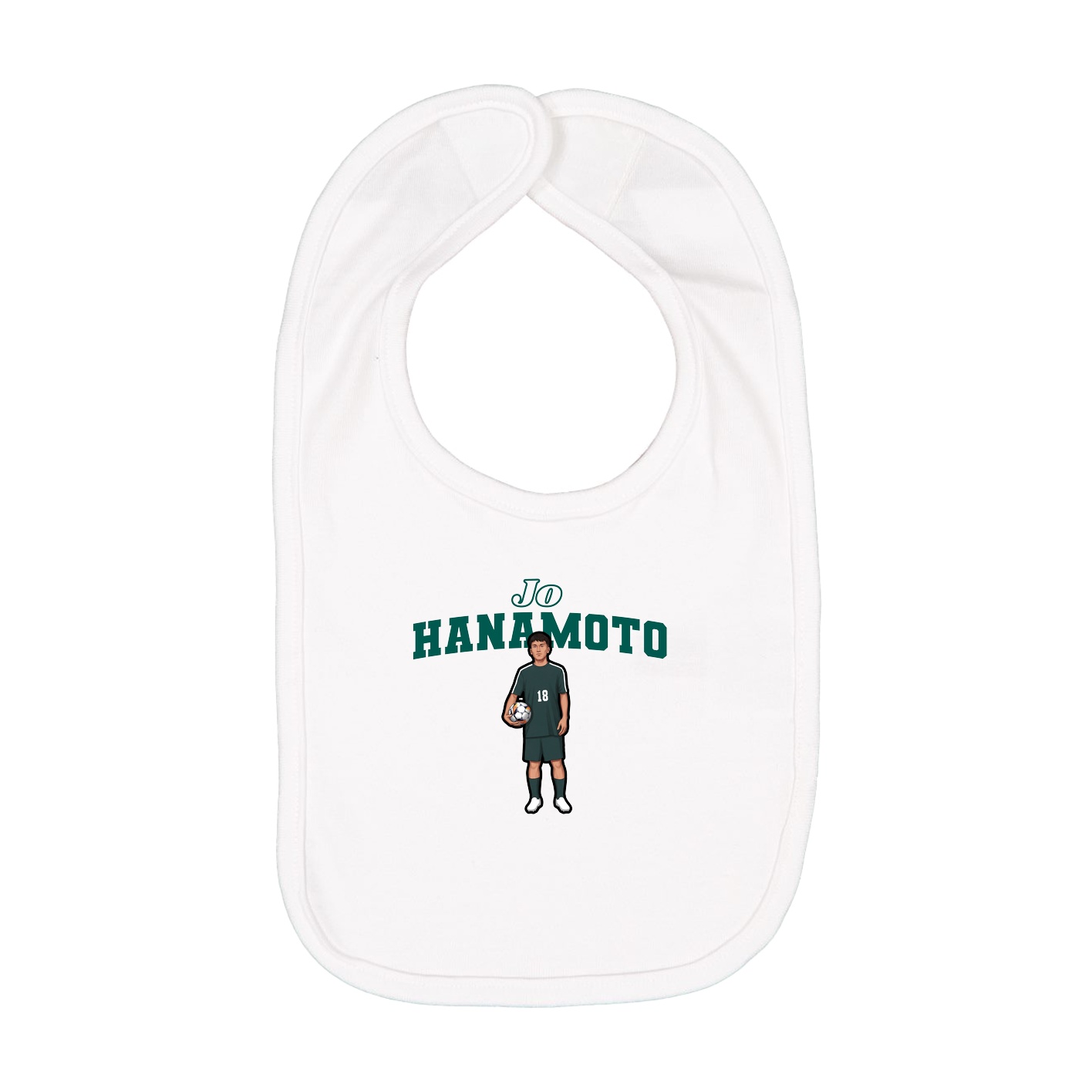 Infant Bib — Name Arch in White