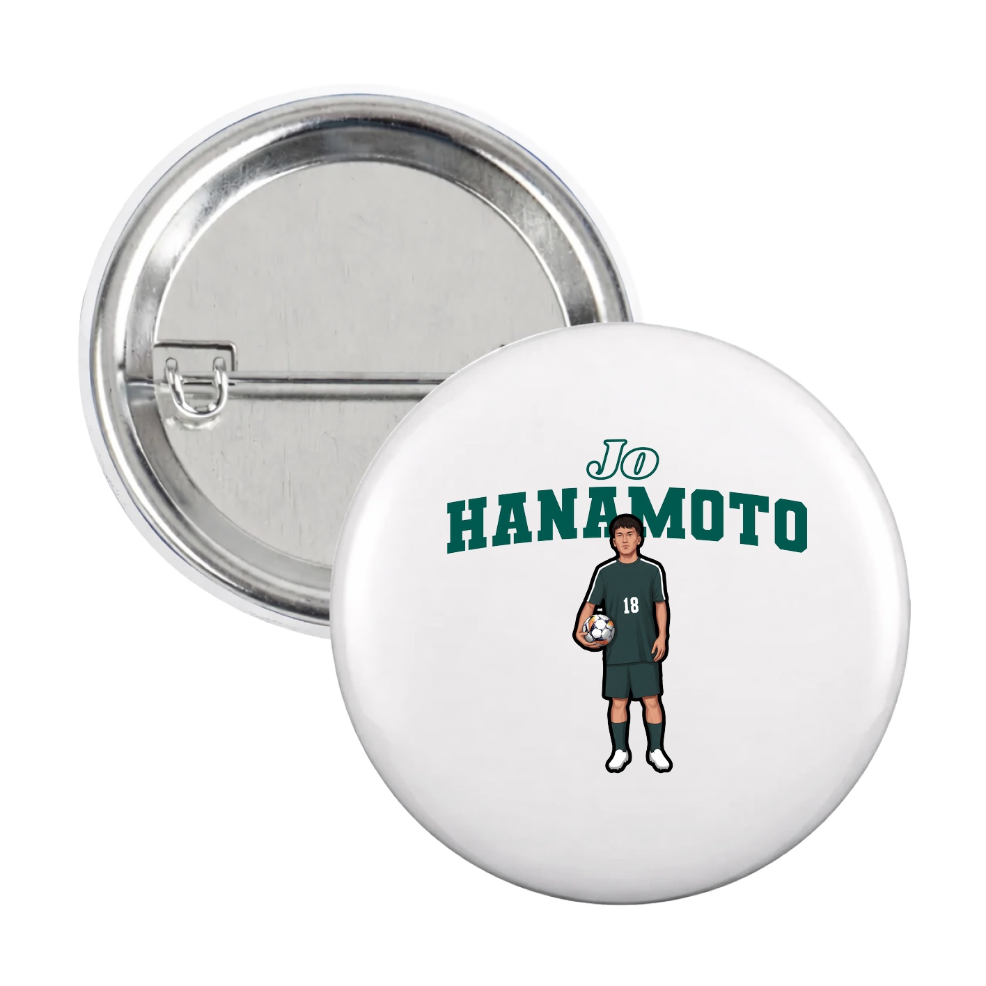 Game Day Button — Name Arch in White