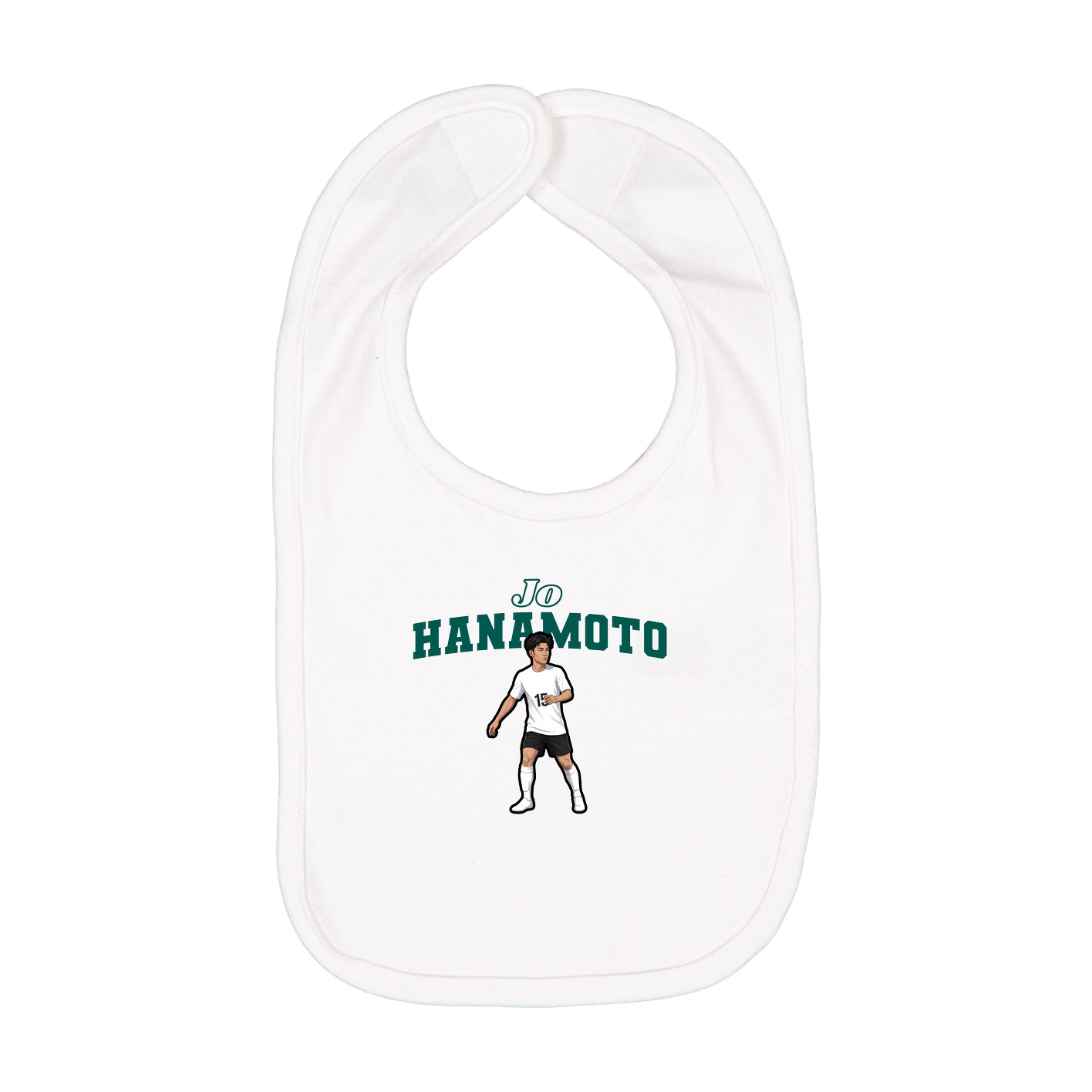 Infant Bib — Name Arch in White