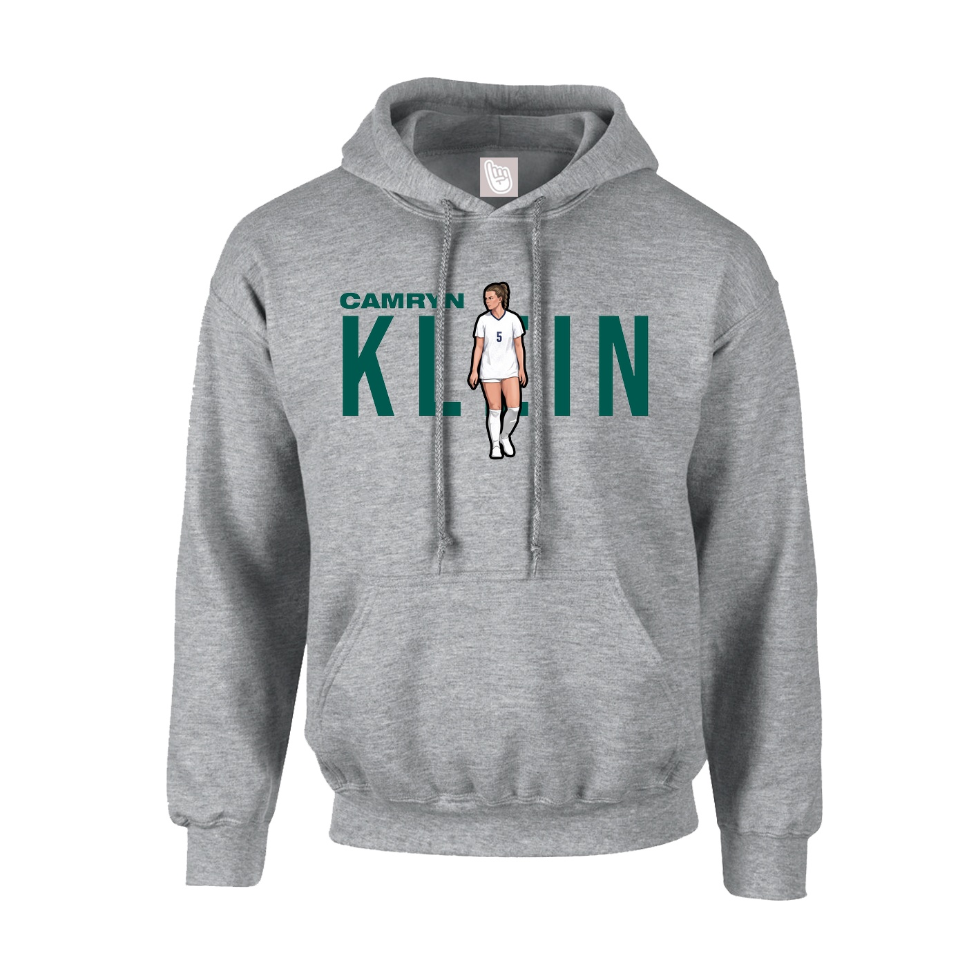 Youth Hoodie — Player Name in Grey