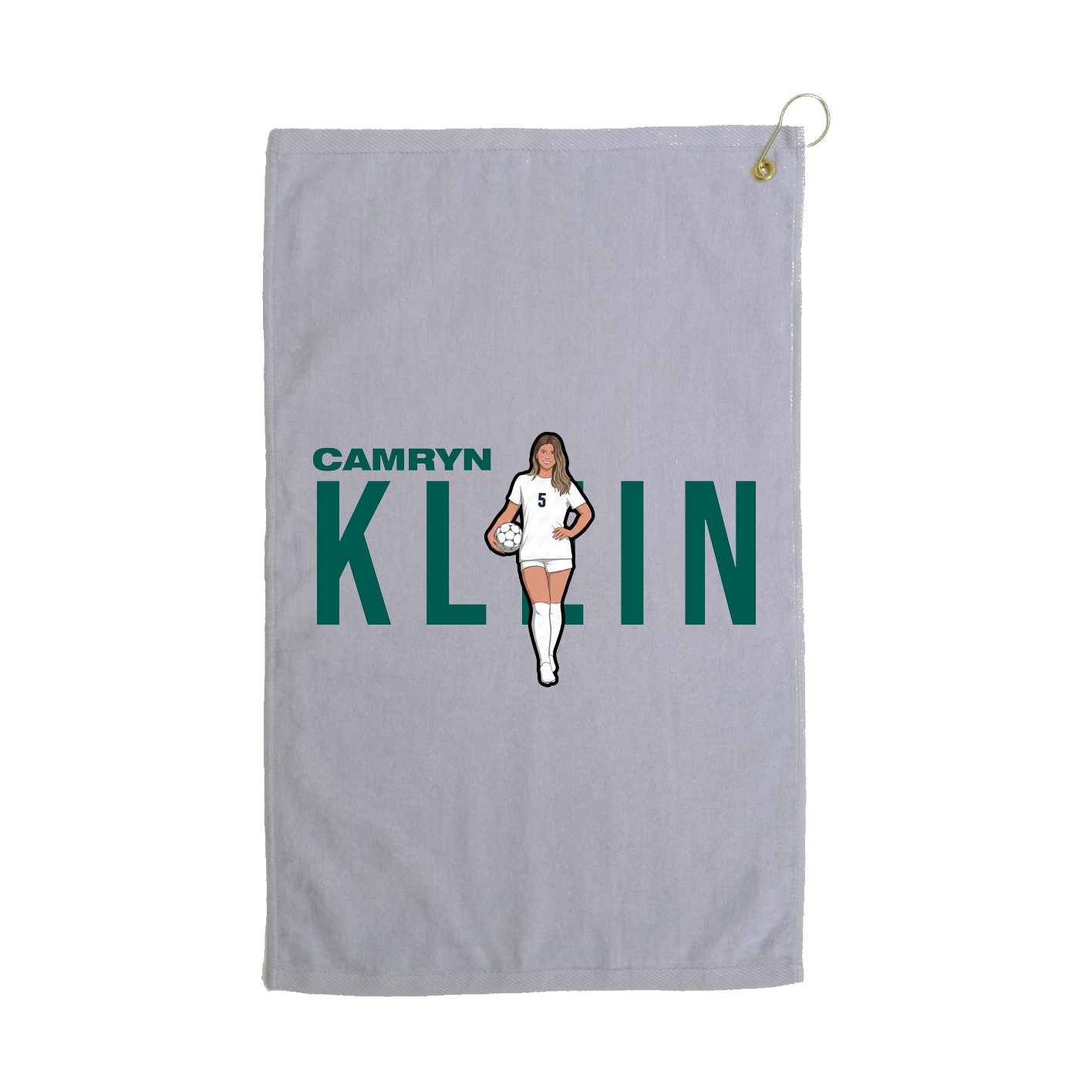 Golf Towel — Player Name in Grey