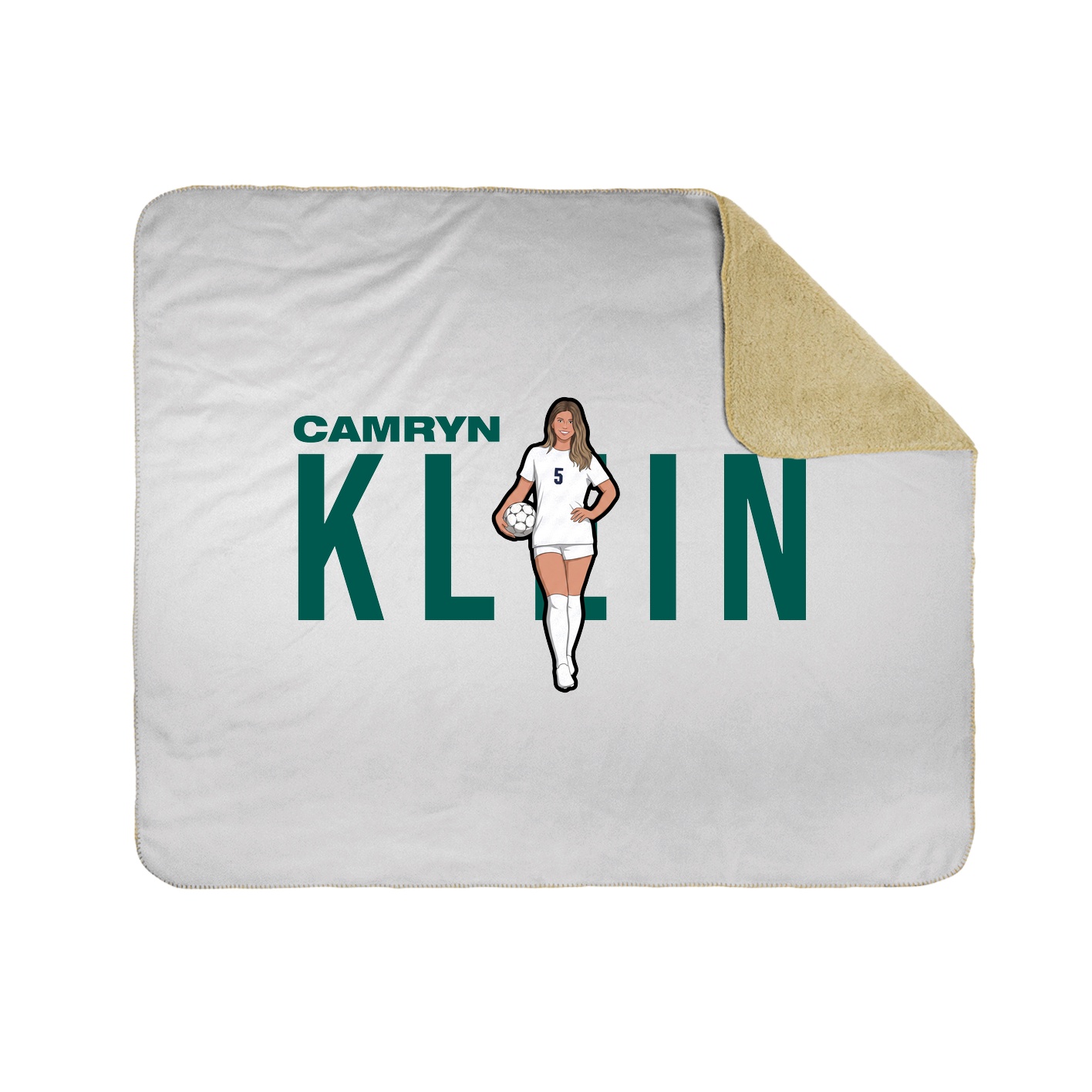 Throw Blanket — Player Name in White