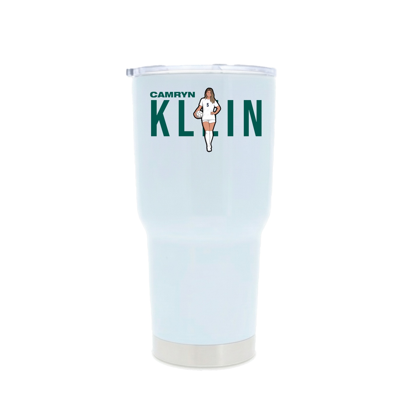 30oz Stainless Steel Tumbler — Player Name in White