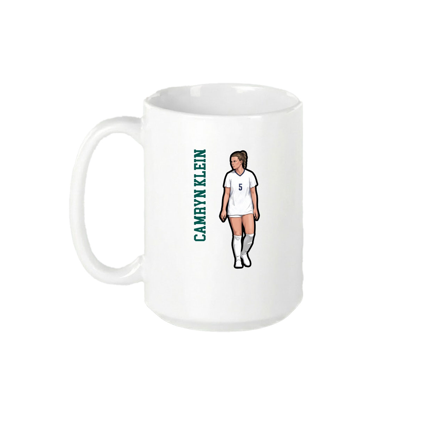 15oz Coffee Mug — Name Vertical in White
