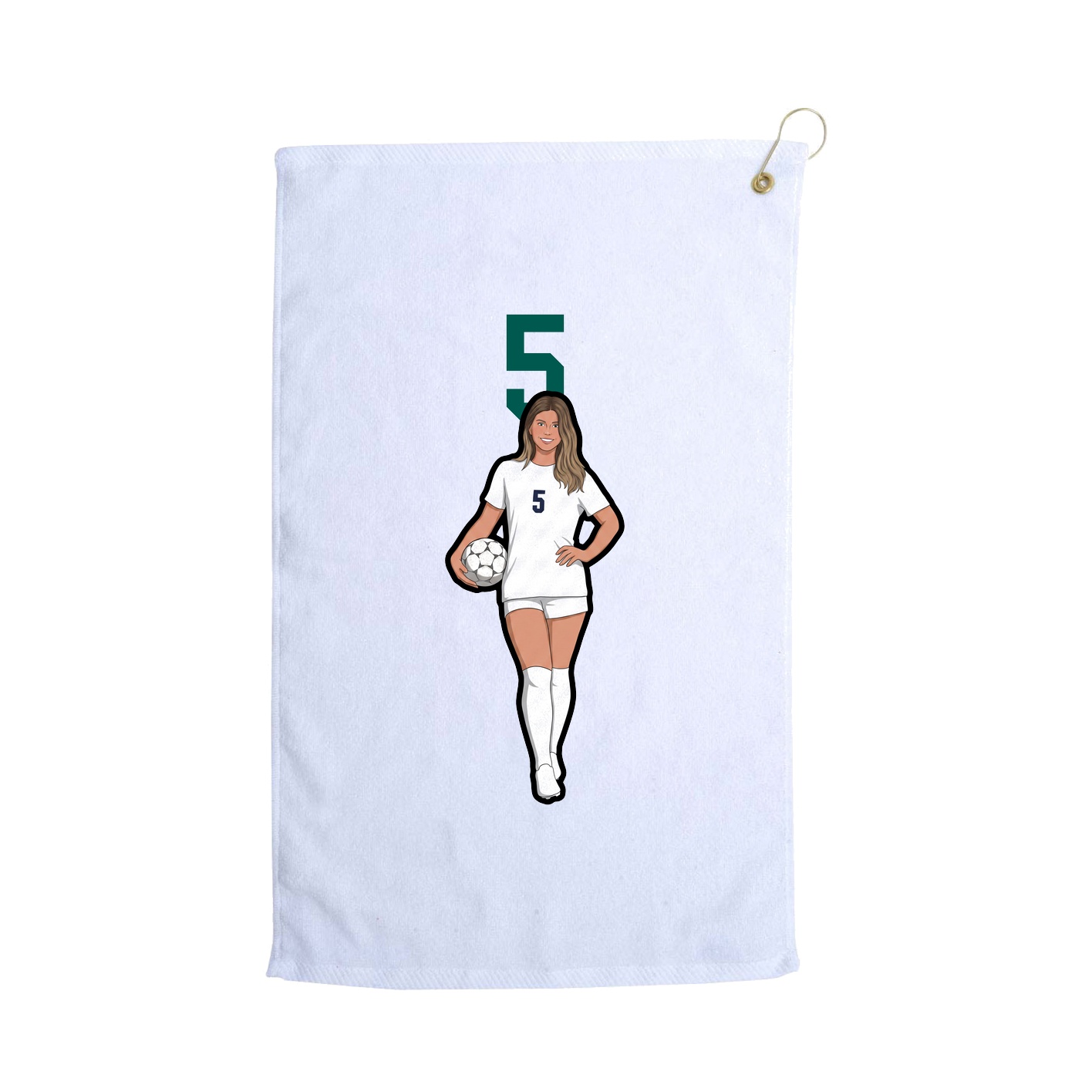 Golf Towel — Number Top in White