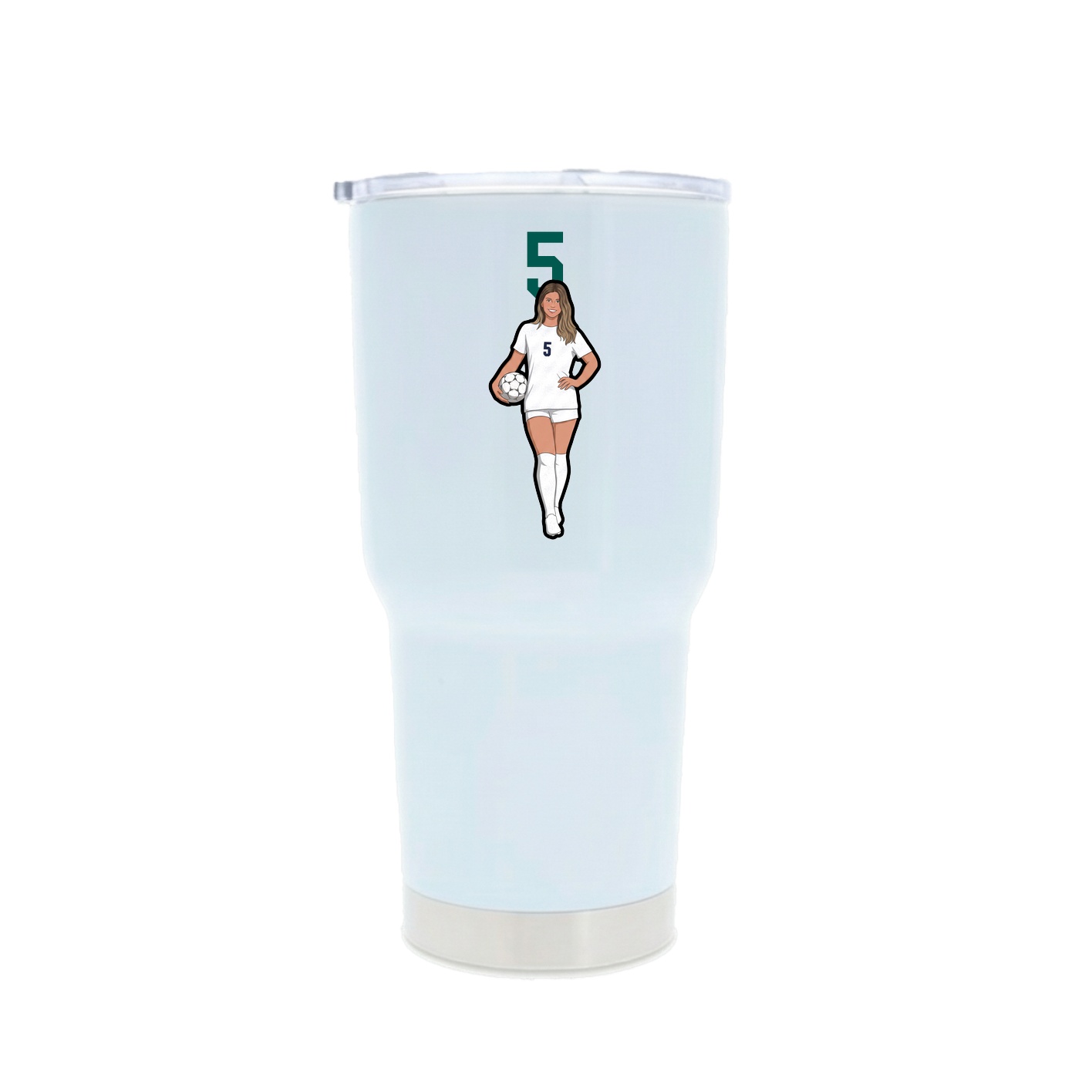 30oz Stainless Steel Tumbler — Number Top in White
