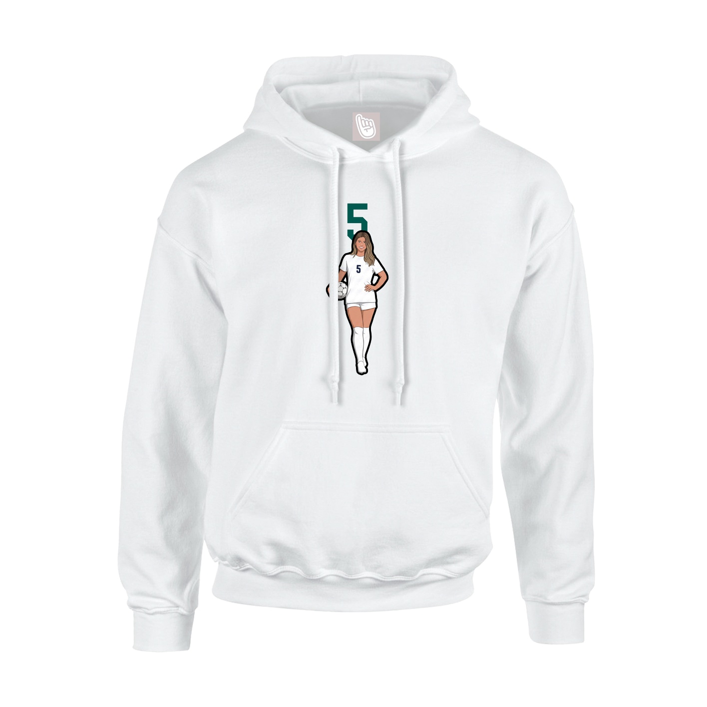 Youth Hoodie — Number Top in White