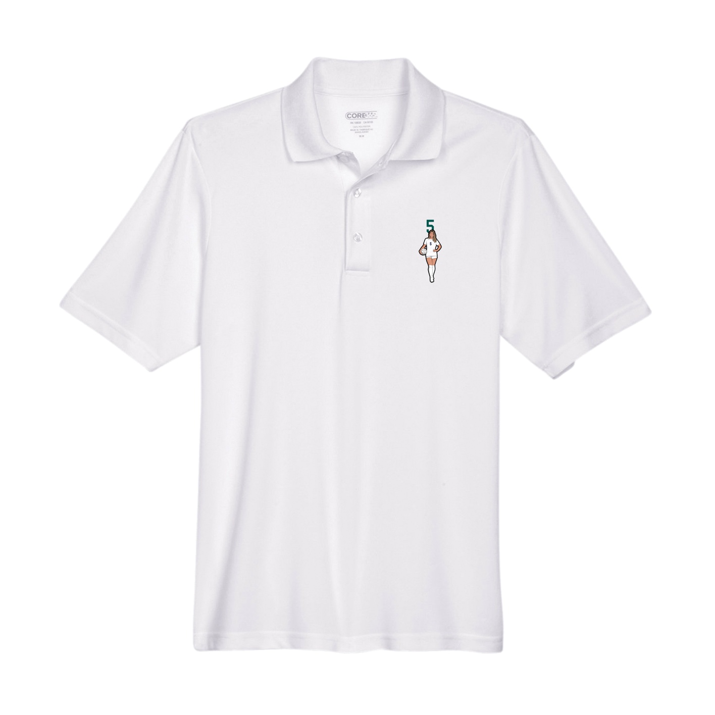 Performance Polo — Number Top in White