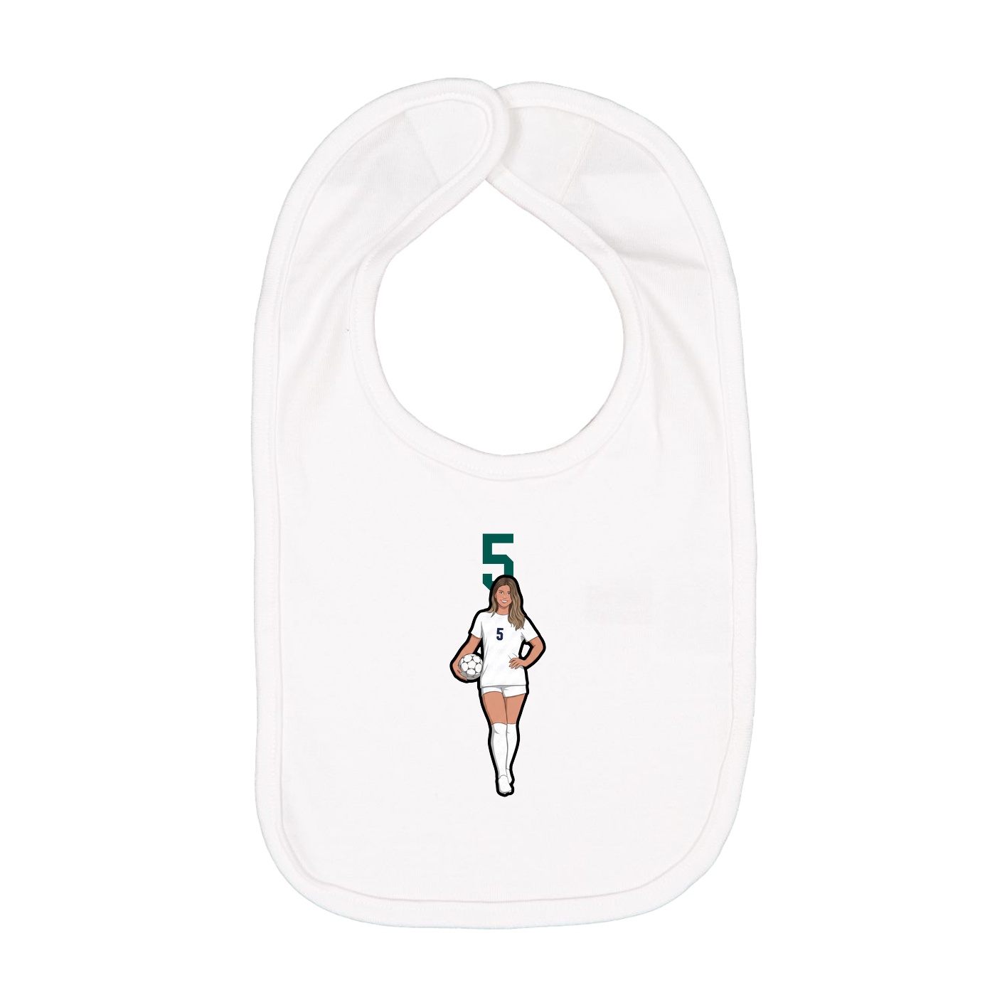 Infant Bib — Number Top in White
