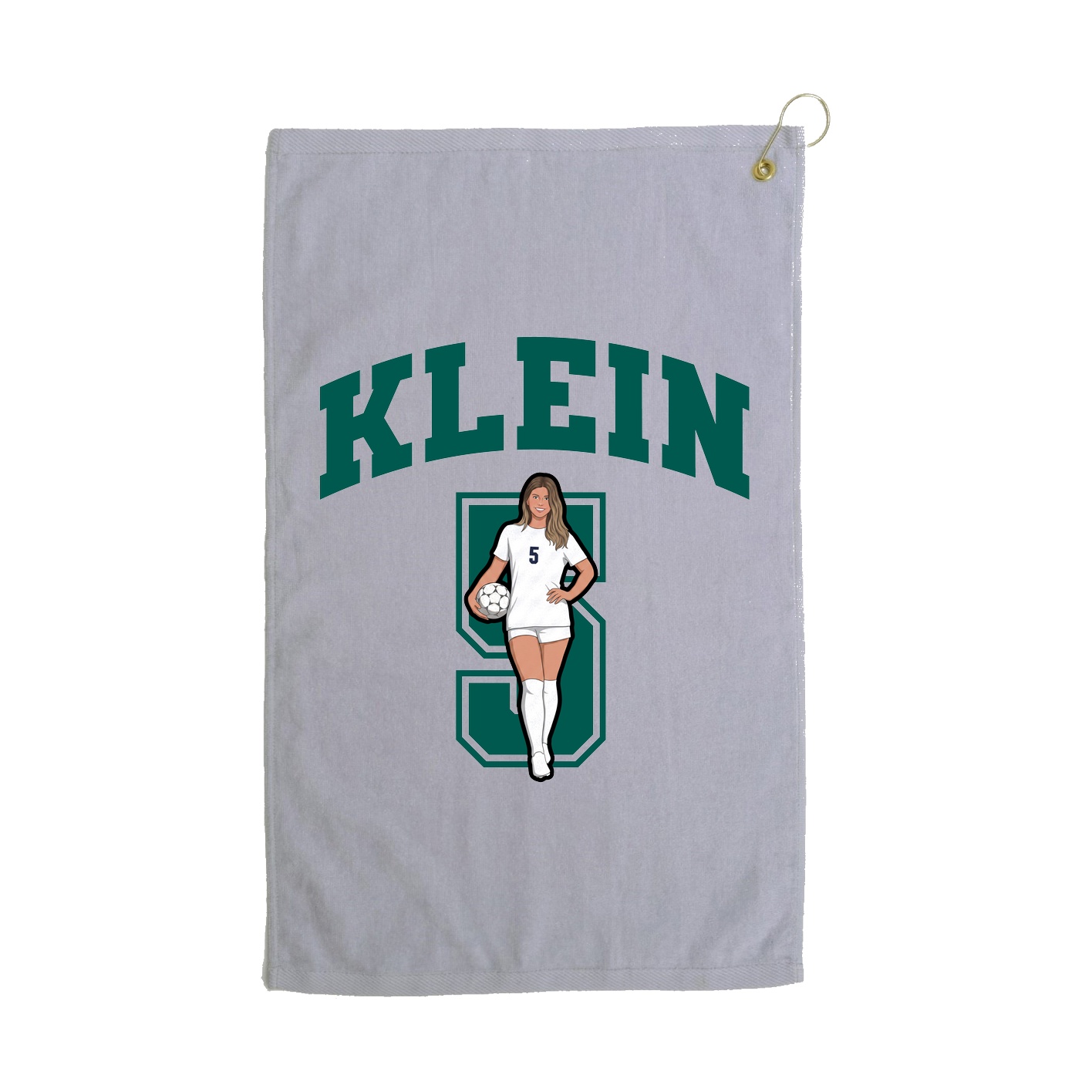 Golf Towel — Number in Grey