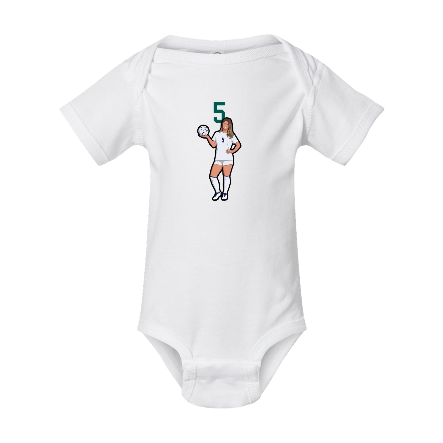 Baby Onesie — Number Top in White