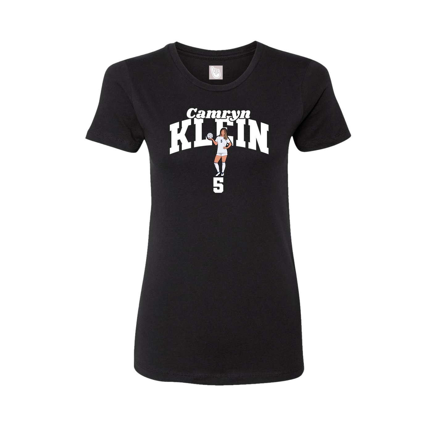 Fitted Women's Tee — Signature Arch in Black