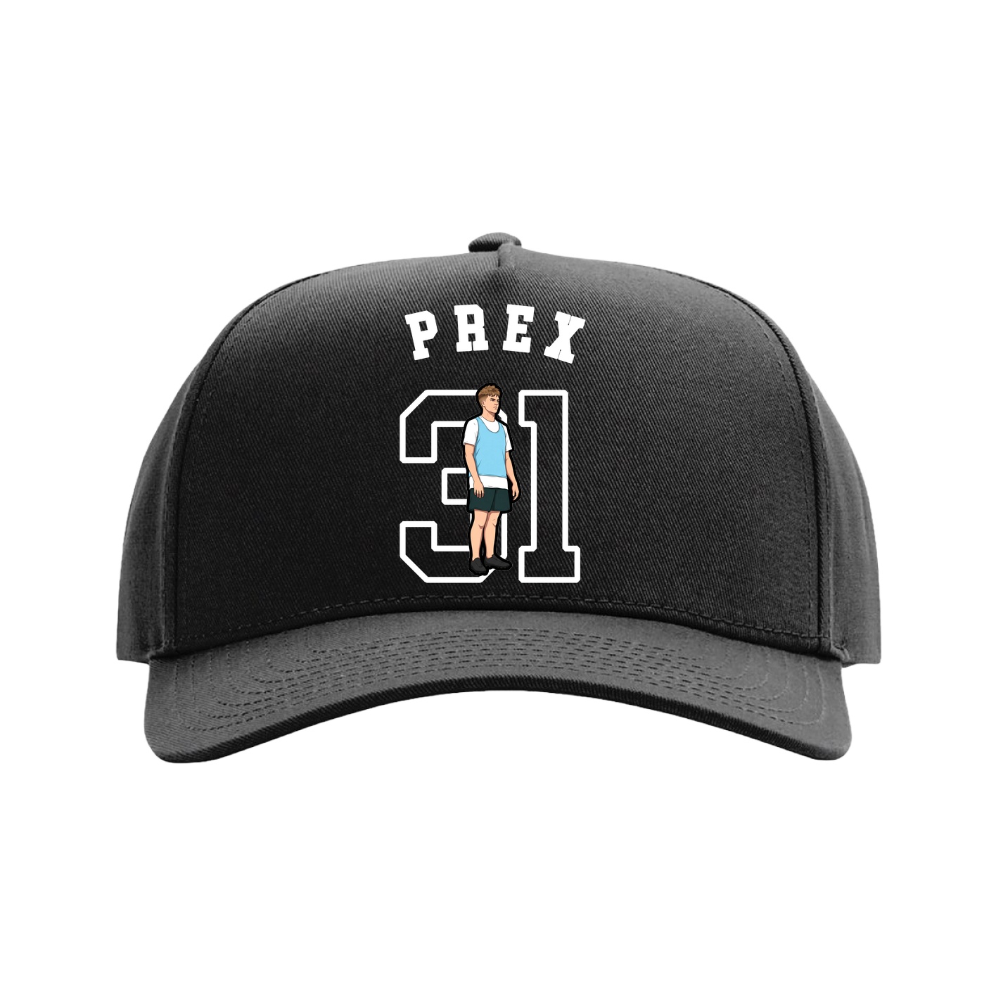 Full Fabric Five-Panel Champ Cap — Shirsey Arch in Black