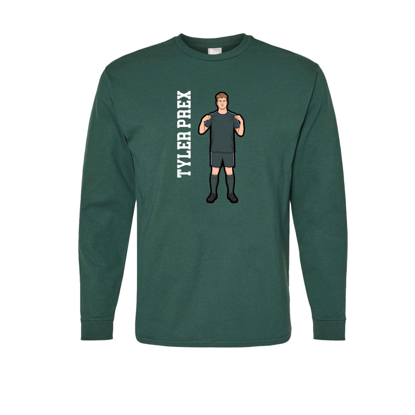 Long Sleeve Tee — Name Vertical in Green