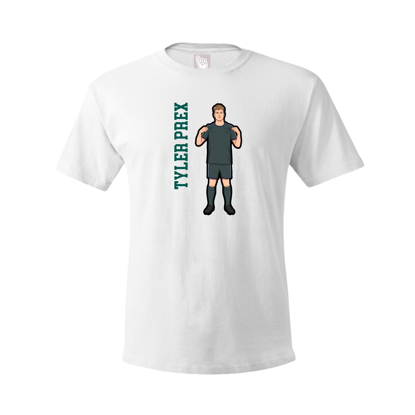 Youth Tee — Name Vertical in White