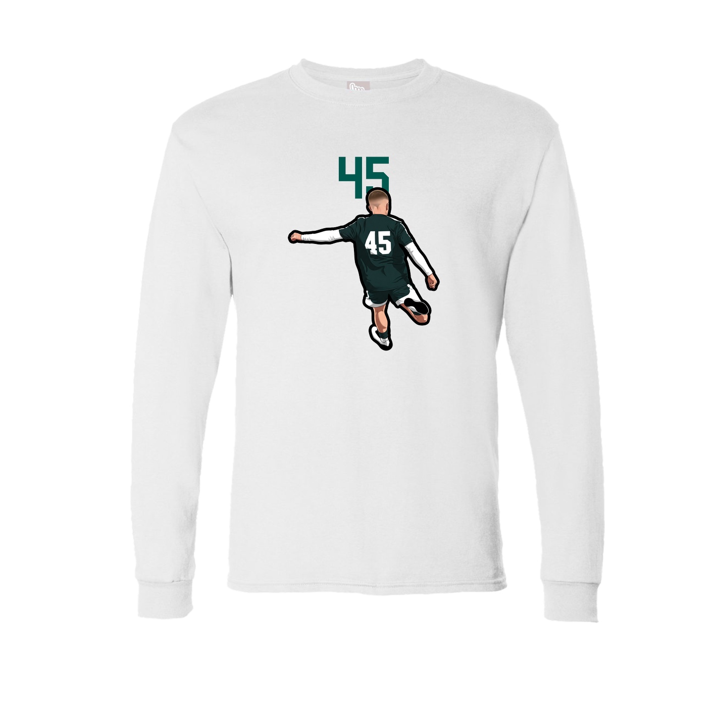 Long Sleeve Tee — Number Top in White