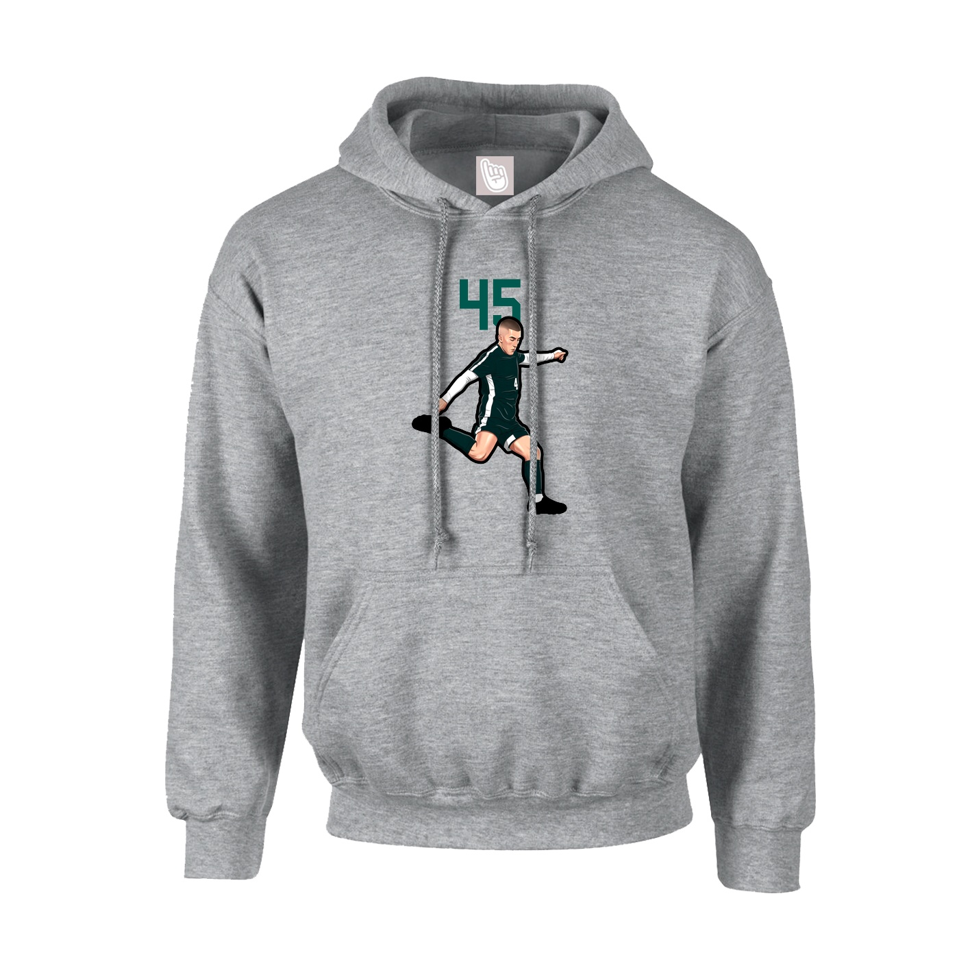 Youth Hoodie — Number Top in Grey