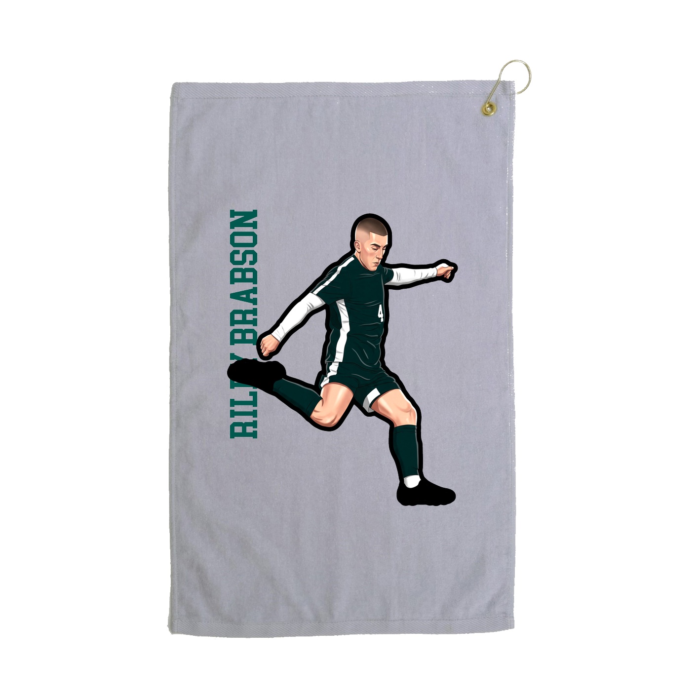 Golf Towel — Name Vertical in Grey