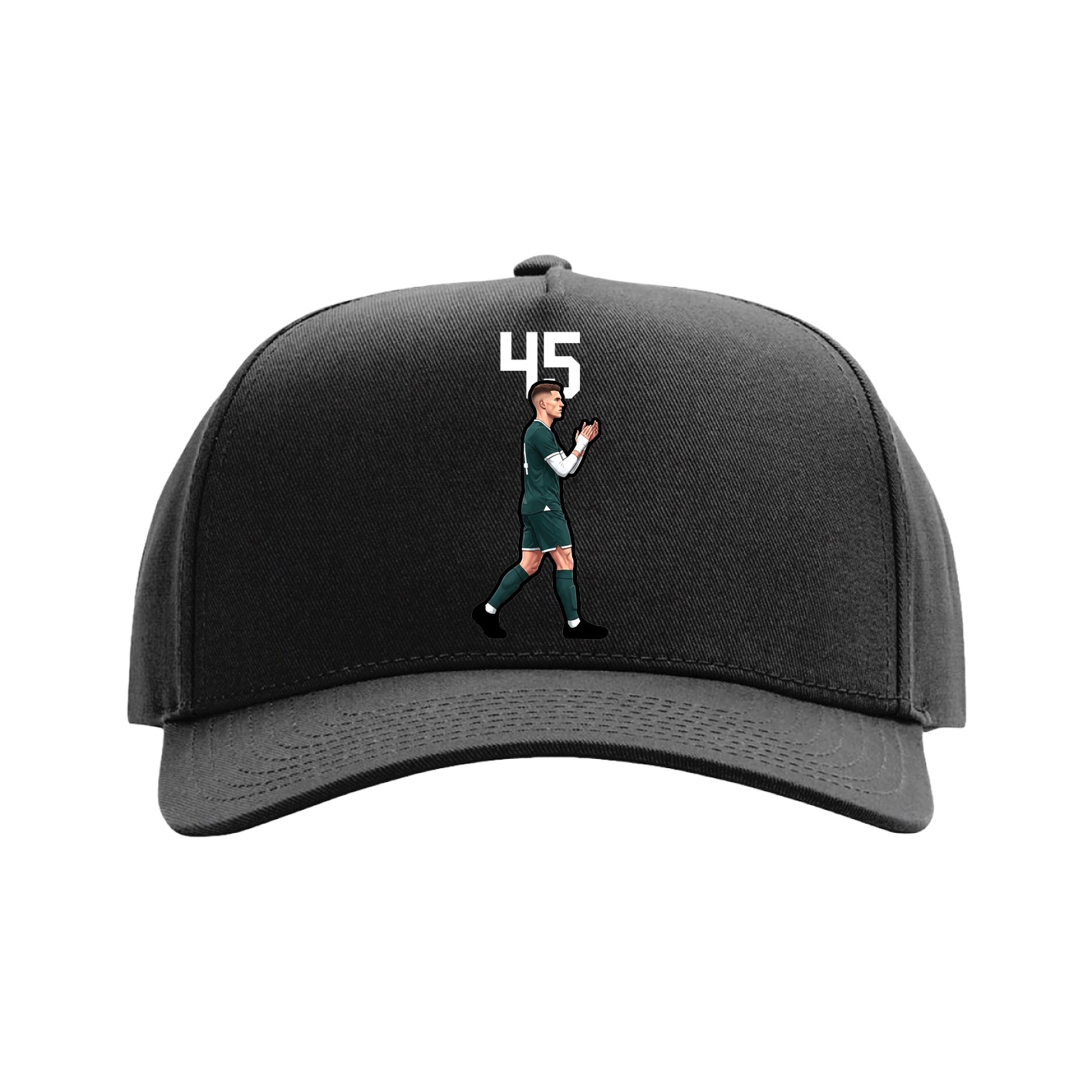 Full Fabric Five-Panel Champ Cap — Number Top in Black