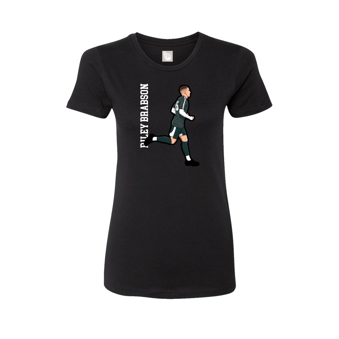 Womens Tee — Name Vertical in Black