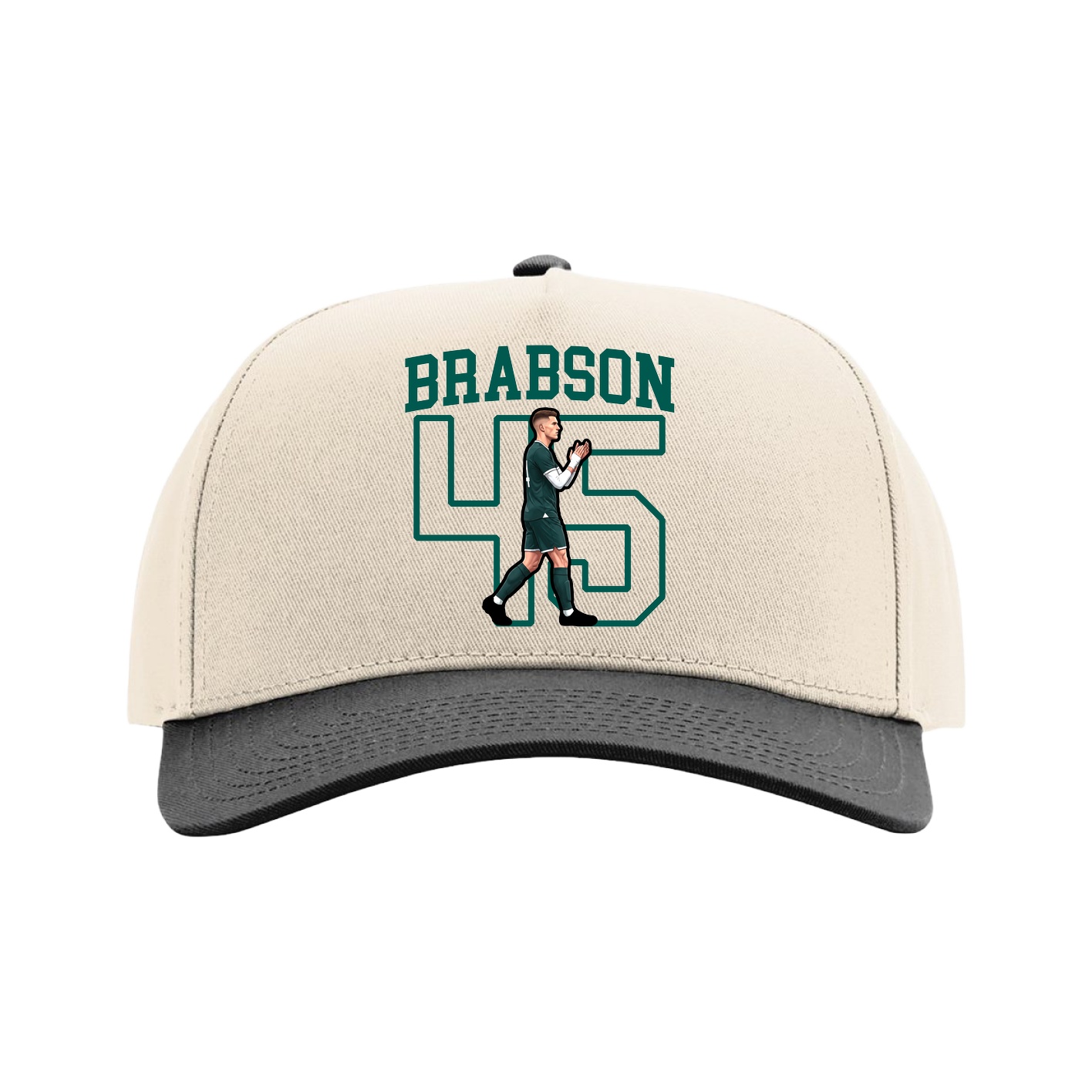 Full Fabric Five-Panel Champ Cap — Shirsey in Cream/Black
