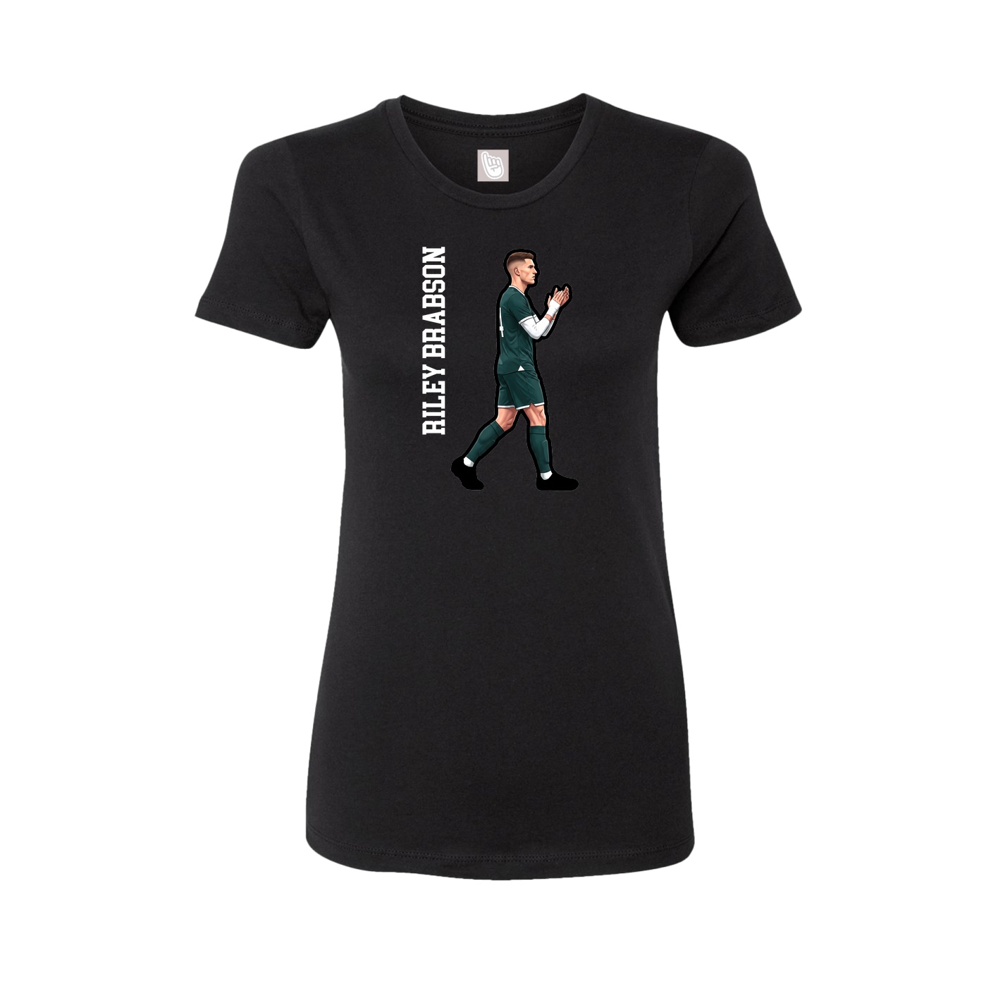 Womens Tee — Name Vertical in Black