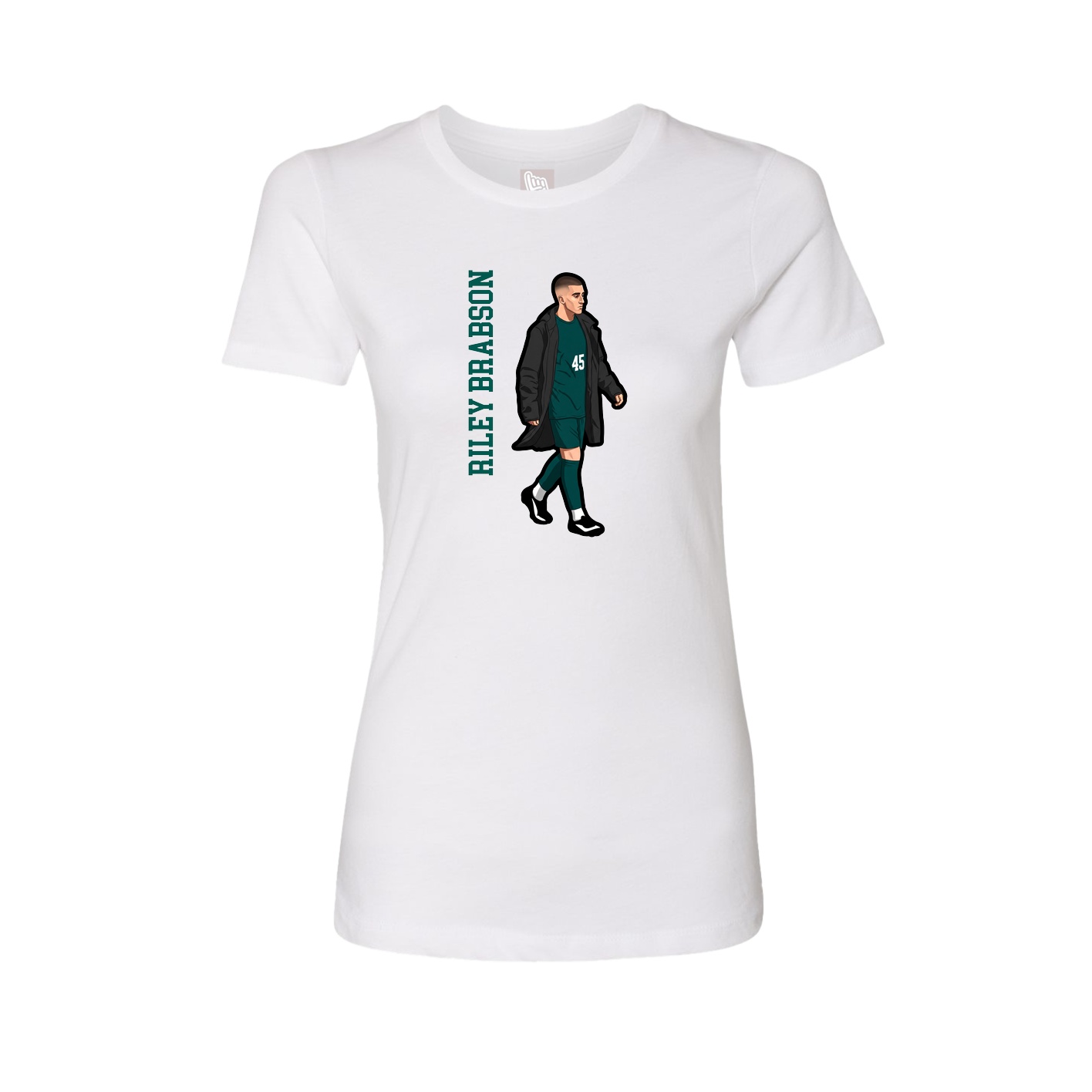 Womens Tee — Name Vertical in White