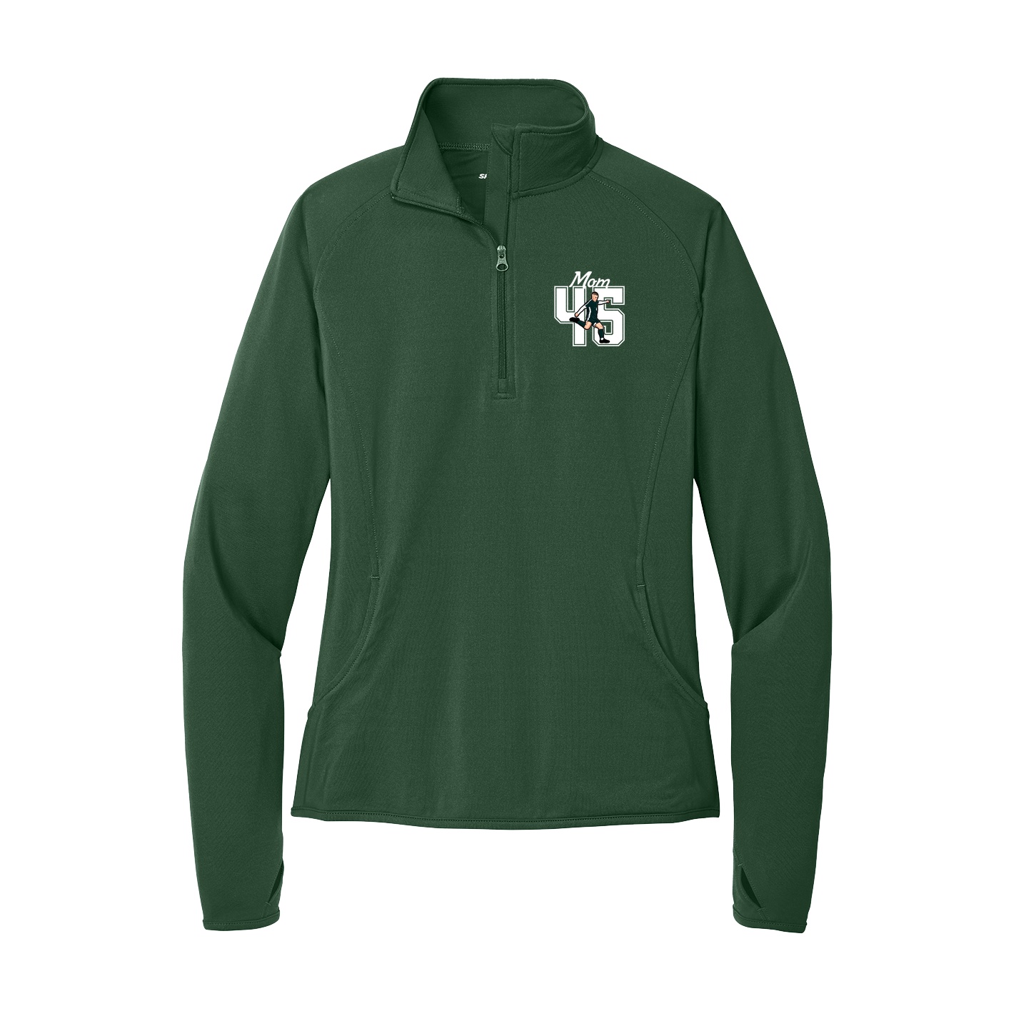 Women's Q-Zip Pullover — Mothers Day Shirsey in Green