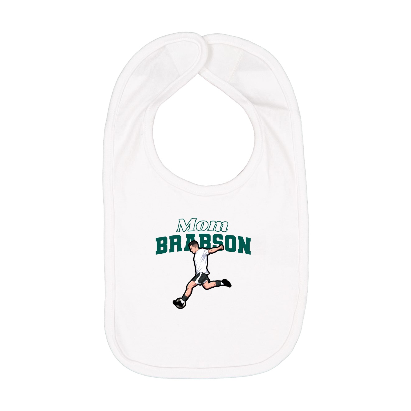 Infant Bib — Mothers Day Block in White