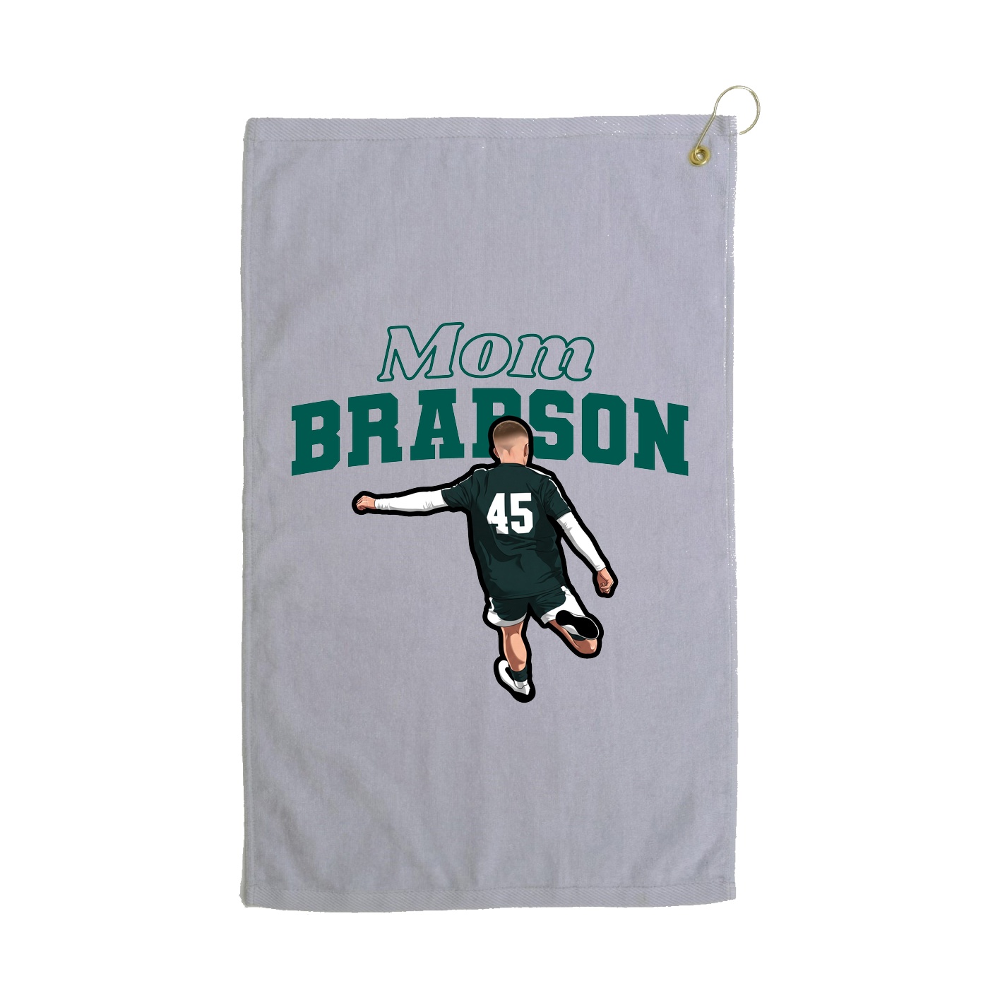 Golf Towel — Mothers Day Block in Grey