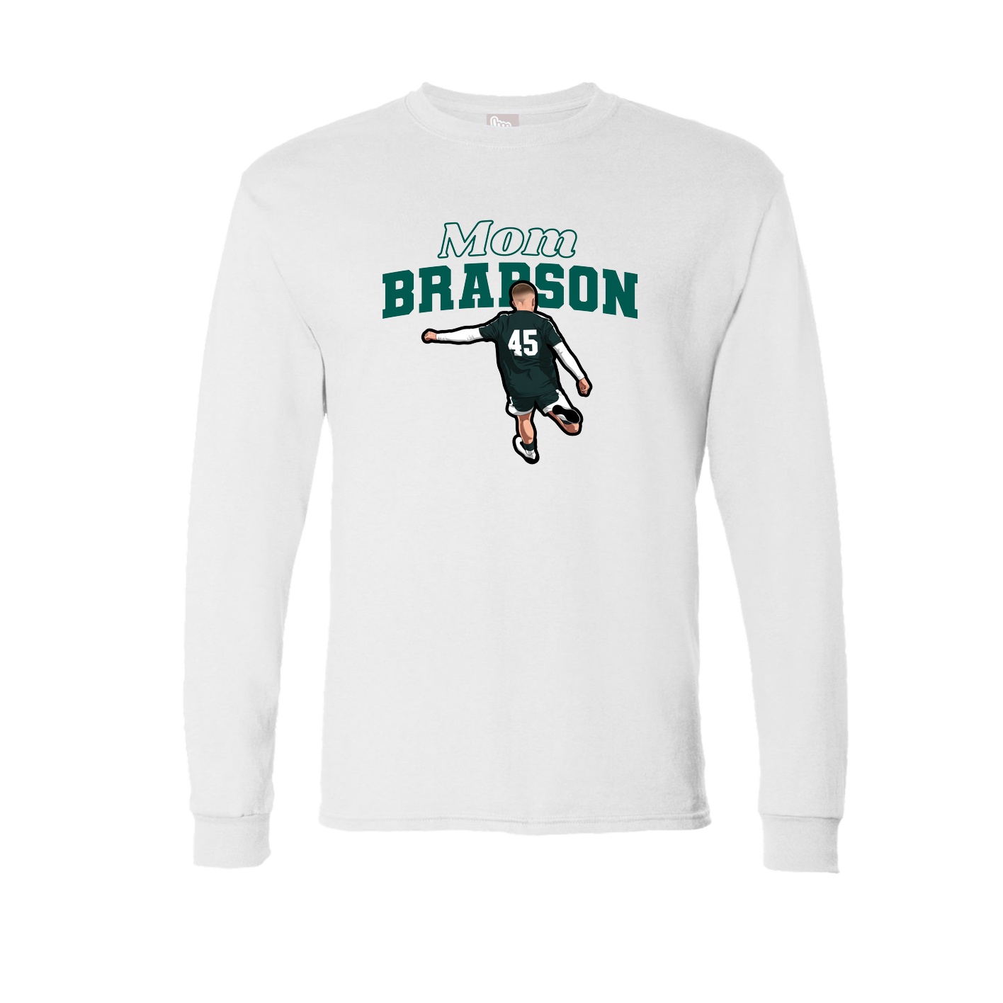 Long Sleeve Tee — Mothers Day Block in White