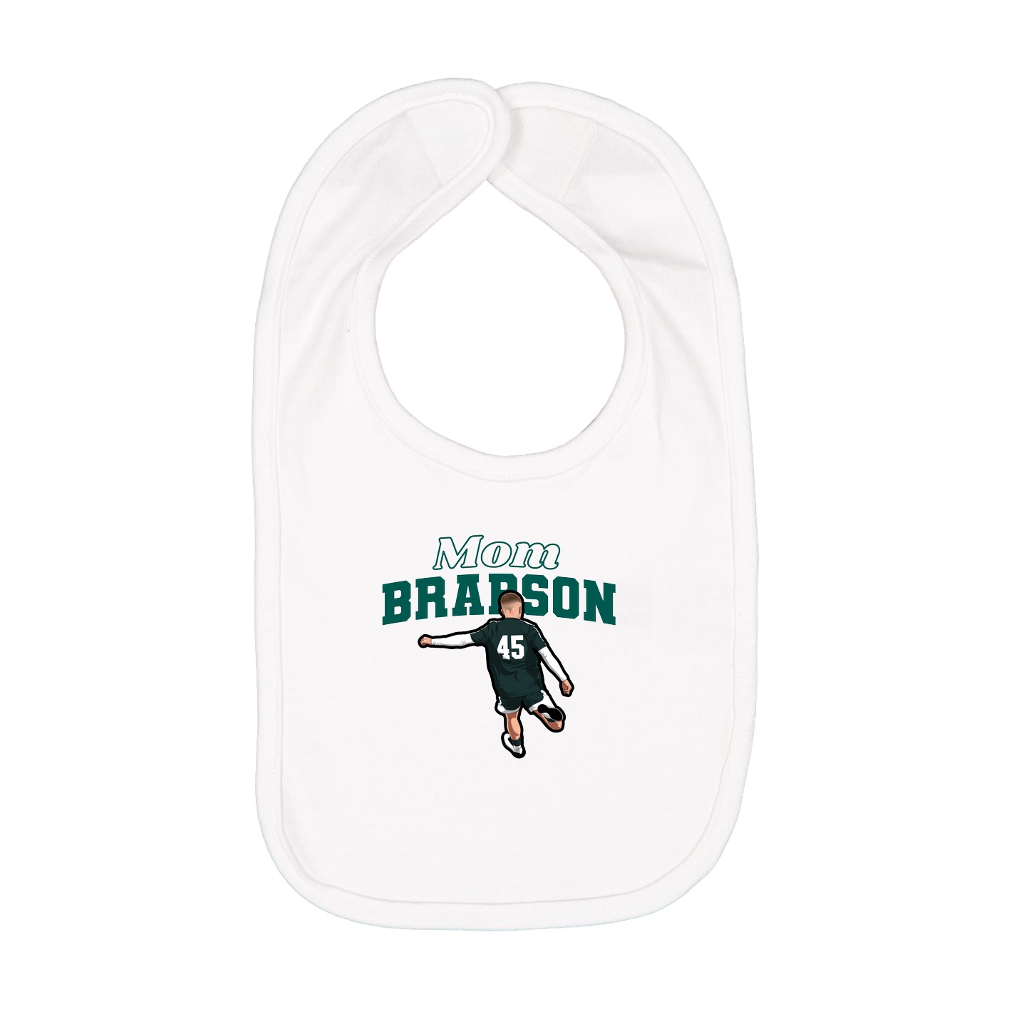 Infant Bib — Mothers Day Block in White