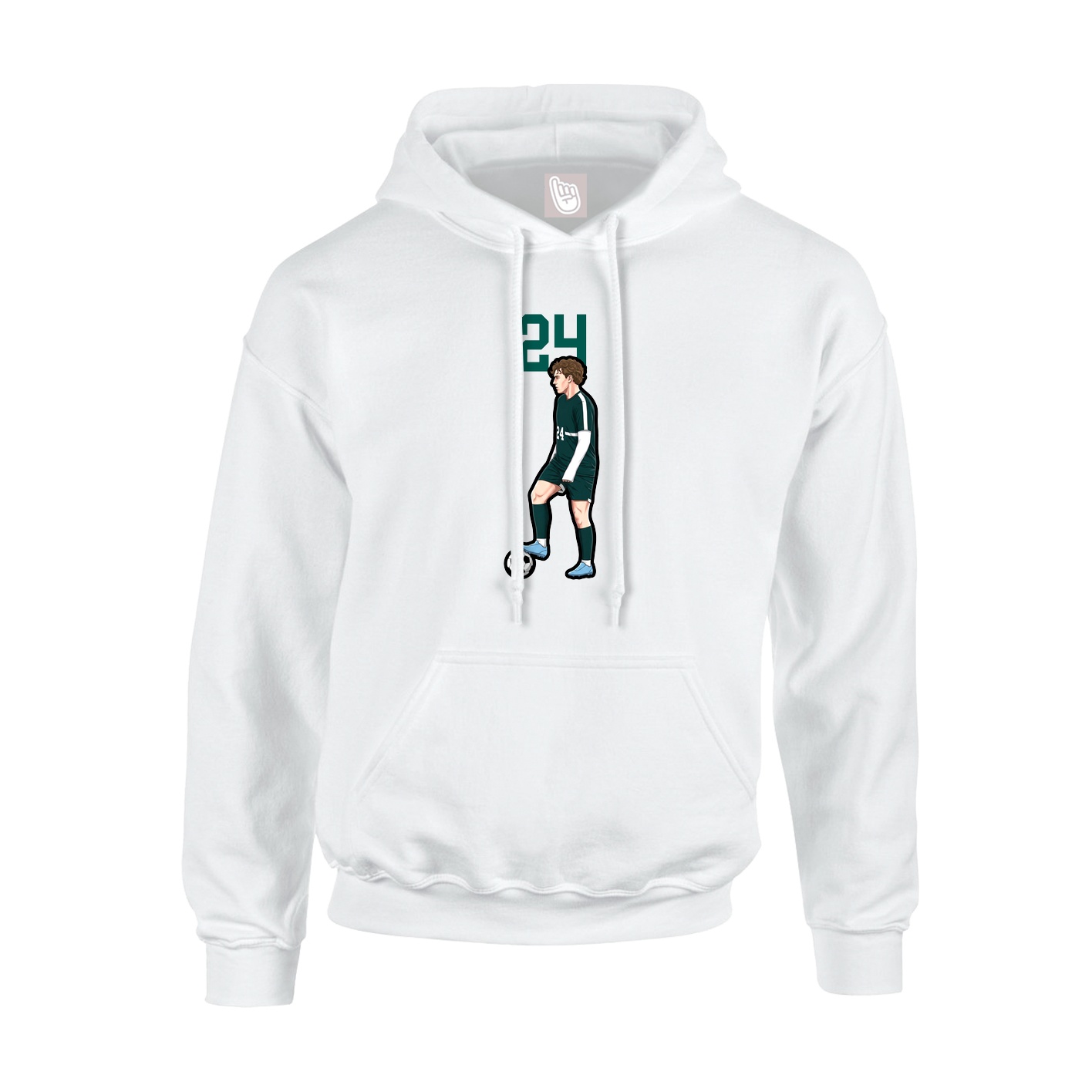 Hoodie — Number Top in White