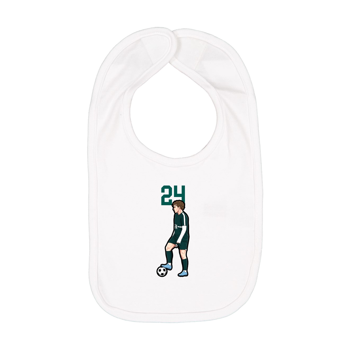 Infant Bib — Number Top in White