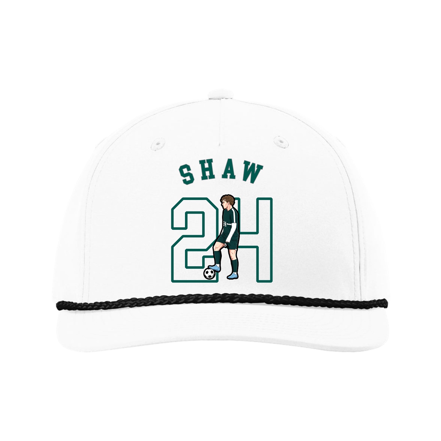 Five-Panel Classic Rope Cap — Shirsey Arch in White