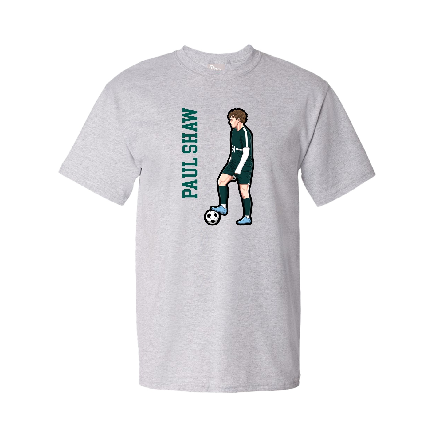 Tee — Name Vertical in Grey