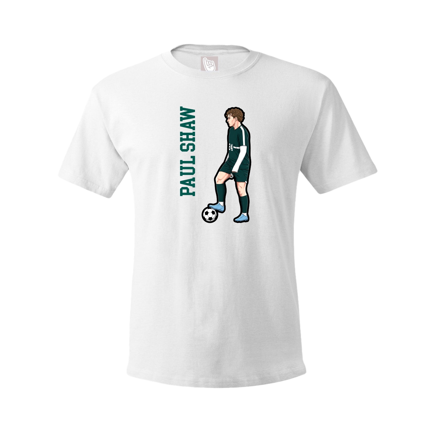 Tee — Name Vertical in White