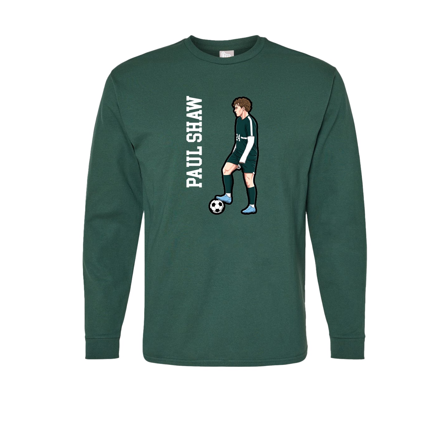 Long Sleeve Tee — Name Vertical in Green