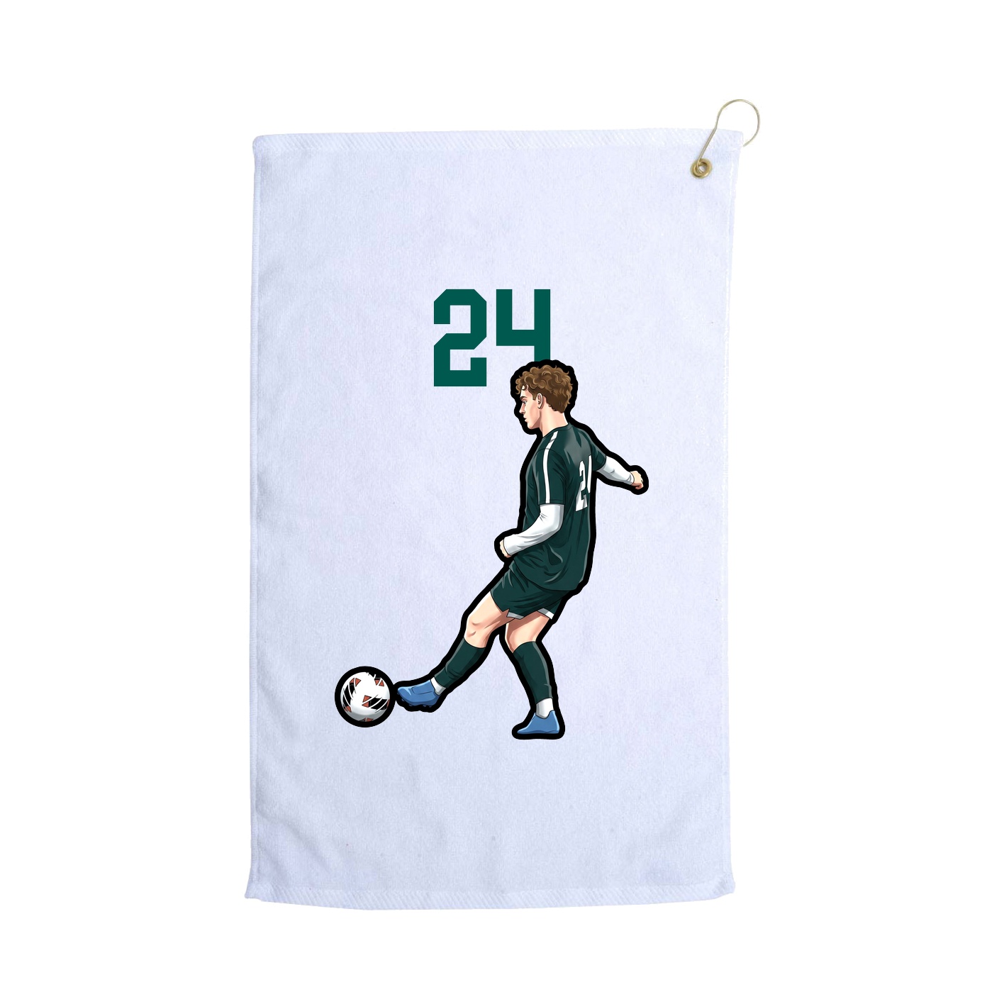 Golf Towel — Number Top in White