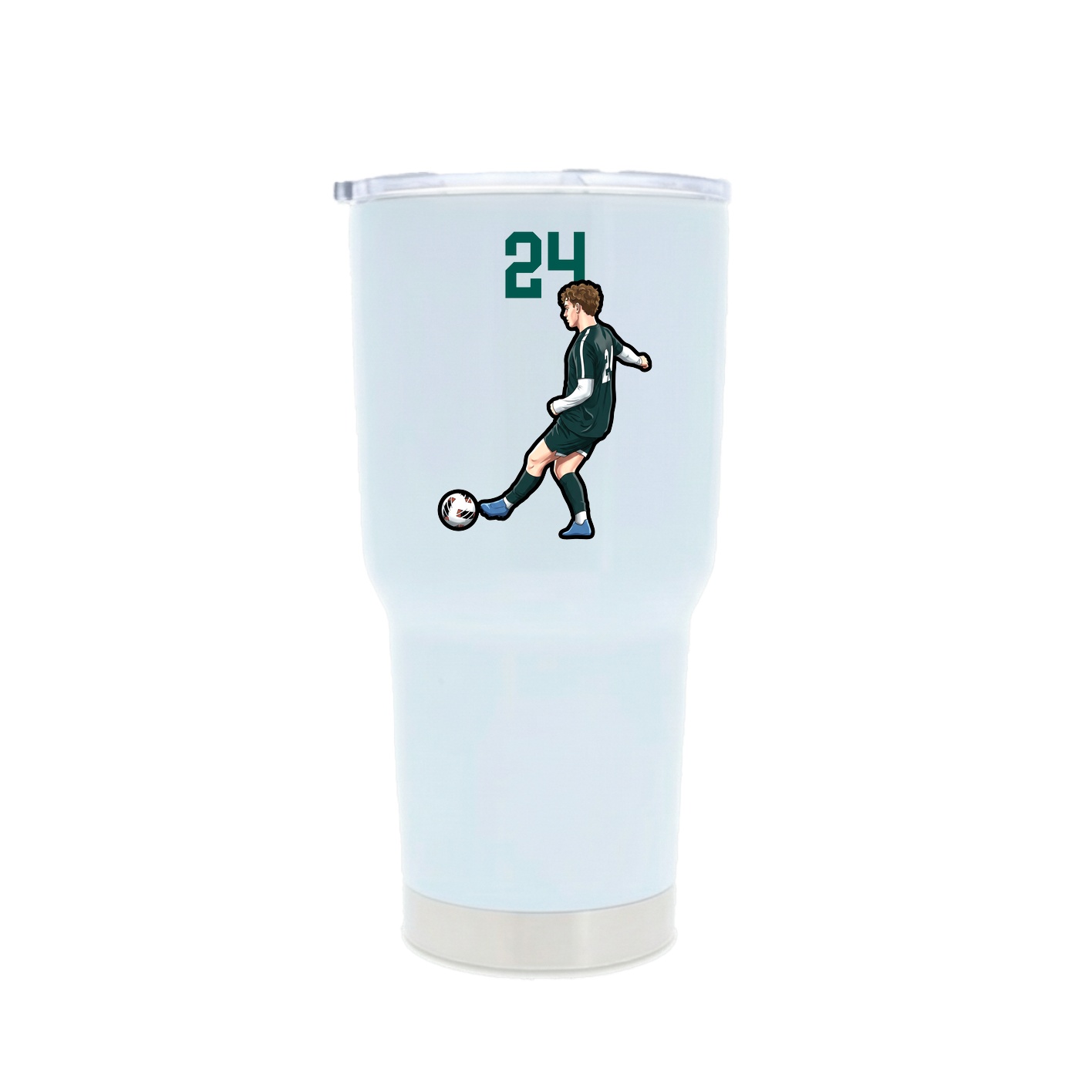 30oz Stainless Steel Tumbler — Number Top in White