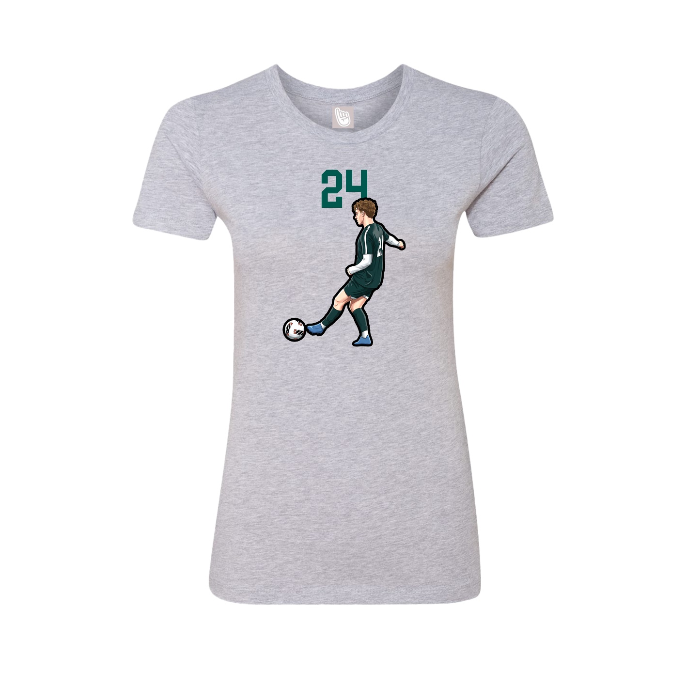 Fitted Women's Tee — Number Top in Grey