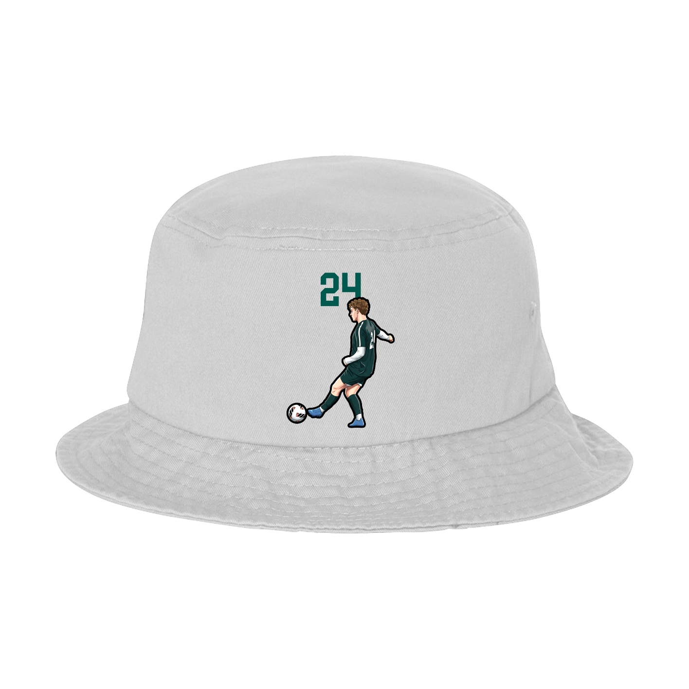 Bucket Cap — Number Top in White