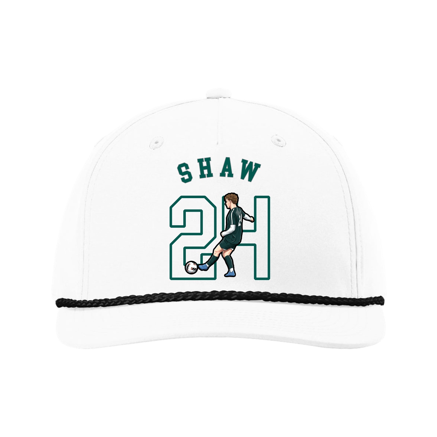 Five-Panel Classic Rope Cap — Shirsey Arch in White