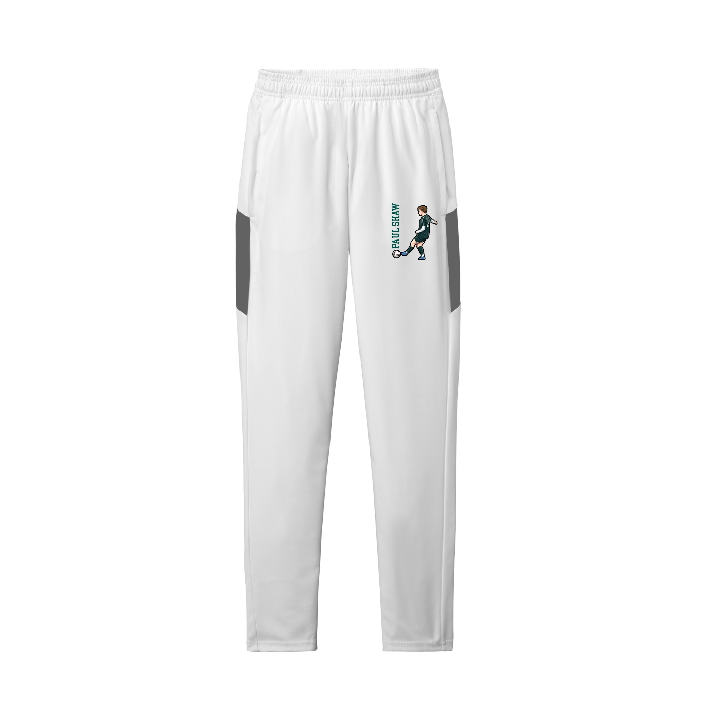 Team Travel Pant — Name Vertical in White/Grey